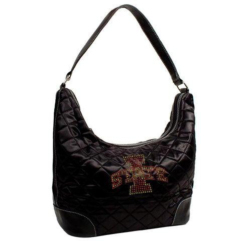 Iowa State Cyclones NCAA Sport Noir Quilted Hobo