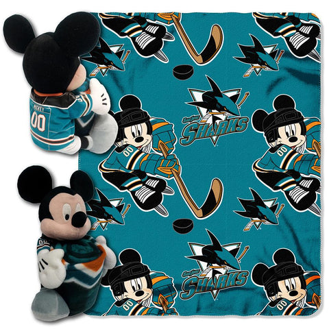 San Jose Sharks NHL Mickey Mouse with Throw Combo