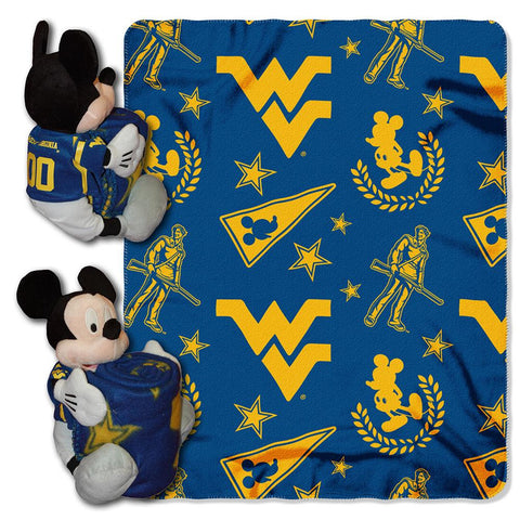 West Virginia Mountaineers NCAA Mickey Mouse with Throw Combo