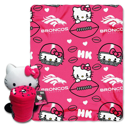 Denver Broncos NFL Hello Kitty with Throw Combo
