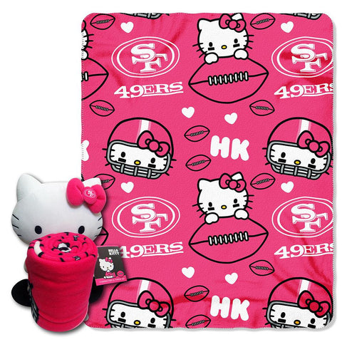 San Francisco 49ers NFL Hello Kitty with Throw Combo