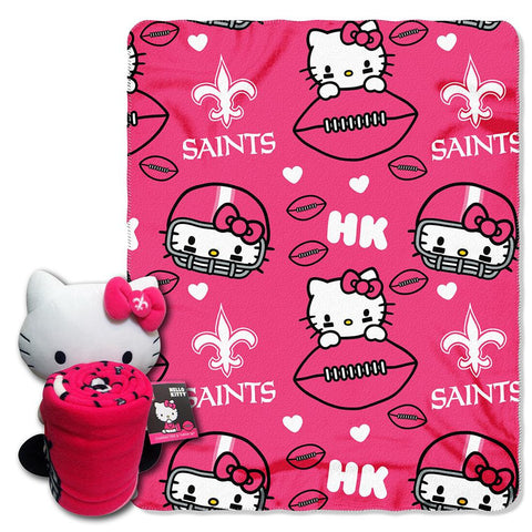 New Orleans Saints NFL Hello Kitty with Throw Combo