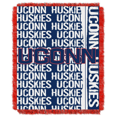 Connecticut Huskies NCAA Triple Woven Jacquard Throw (Double Play Series) (48x60)