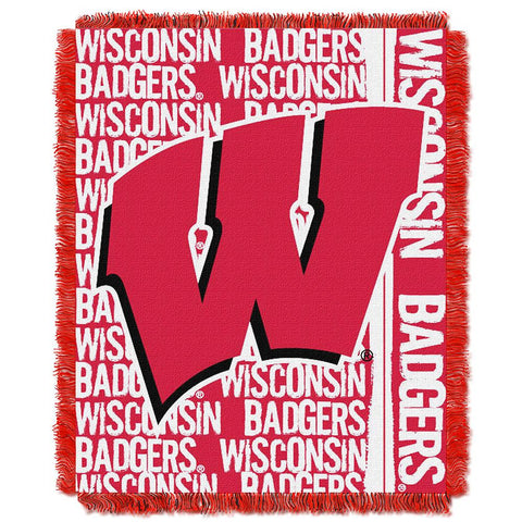 Wisconsin Badgers NCAA Triple Woven Jacquard Throw (Double Play Series) (48x60)