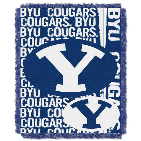 Brigham Young Cougars NCAA Triple Woven Jacquard Throw (Double Play Series) (48x60)