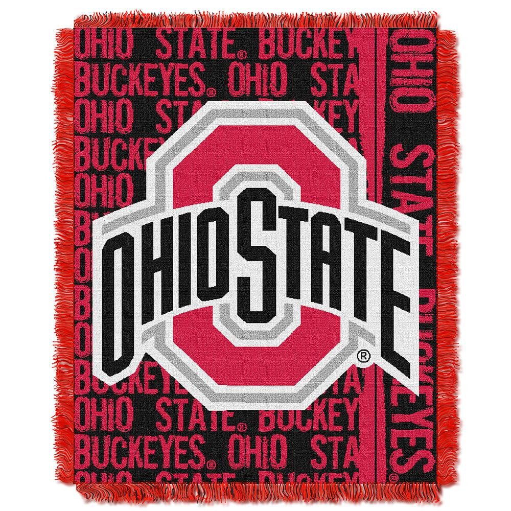 Ohio State Buckeyes NCAA Triple Woven Jacquard Throw (Double Play Series) (48x60)