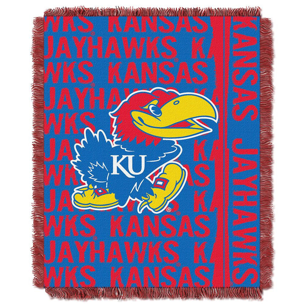 Kansas Jayhawks NCAA Triple Woven Jacquard Throw (Double Play Series) (48x60)