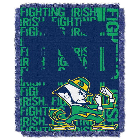 Notre Dame Fighting Irish NCAA Triple Woven Jacquard Throw (Double Play Series) (48x60)