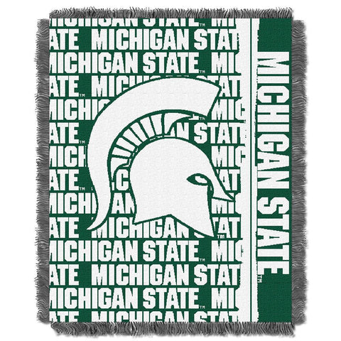 Michigan State Spartans NCAA Triple Woven Jacquard Throw (Double Play Series) (48x60)
