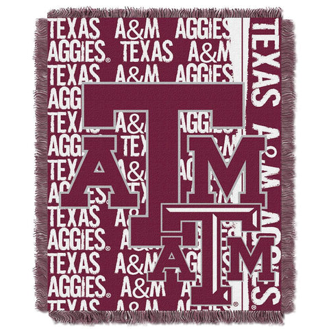 Texas A&M Aggies NCAA Triple Woven Jacquard Throw (Double Play Series) (48x60)