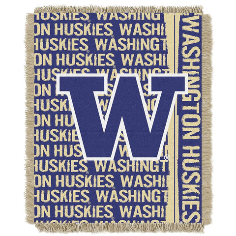 Washington Huskies NCAA Triple Woven Jacquard Throw (Double Play Series) (48x60)