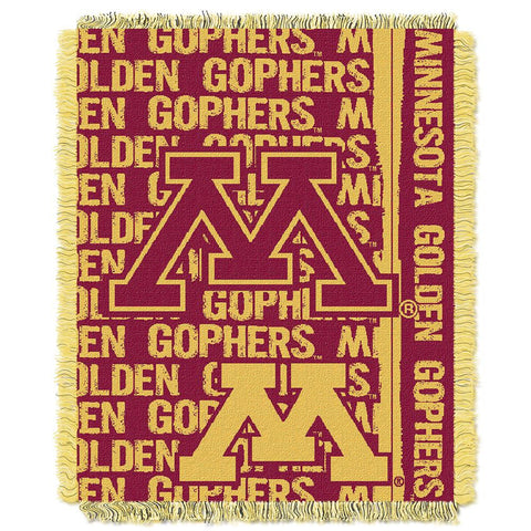 Minnesota Golden Gophers NCAA Triple Woven Jacquard Throw (Double Play Series) (48x60)