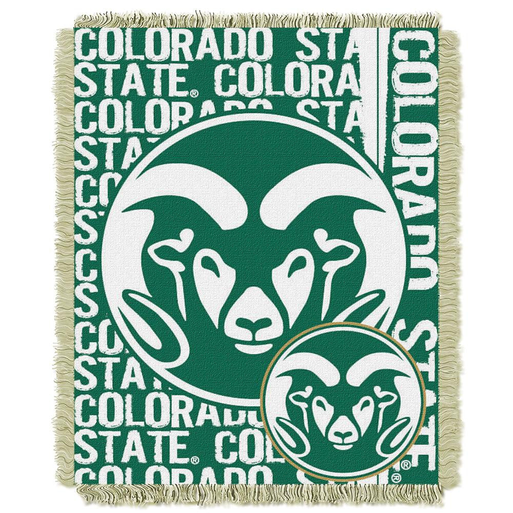 Colorado State Rams NCAA Triple Woven Jacquard Throw (Double Play Series) (48x60)