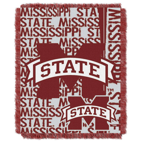 Mississippi State Bulldogs NCAA Triple Woven Jacquard Throw (Double Play Series) (48x60)