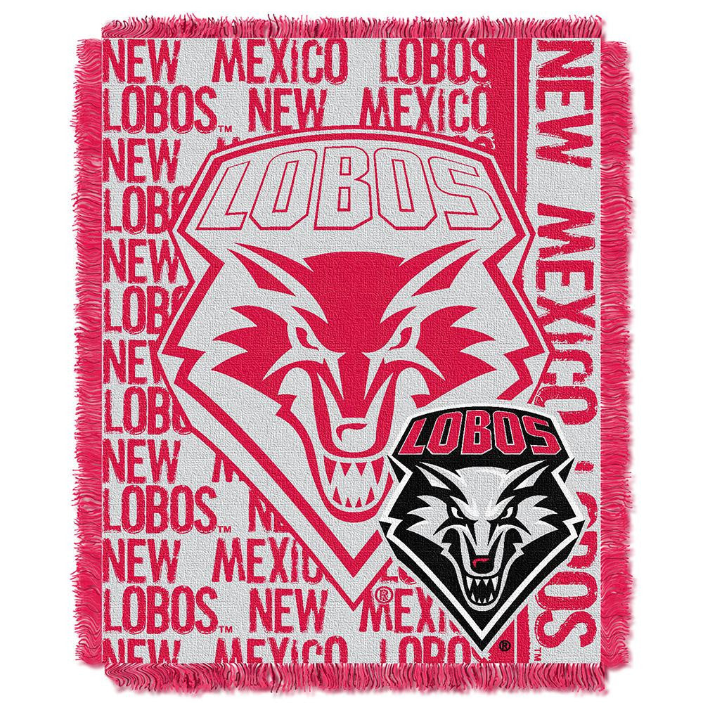 New Mexico Lobos NCAA Triple Woven Jacquard Throw (Double Play Series) (48x60)