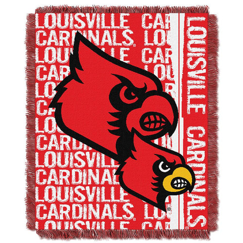 Louisville Cardinals NCAA Triple Woven Jacquard Throw (Double Play Series) (48x60)