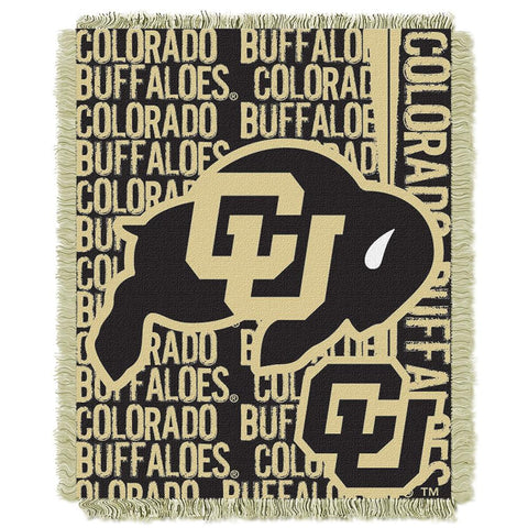 Colorado Golden Buffaloes NCAA Triple Woven Jacquard Throw (Double Play Series) (48x60)