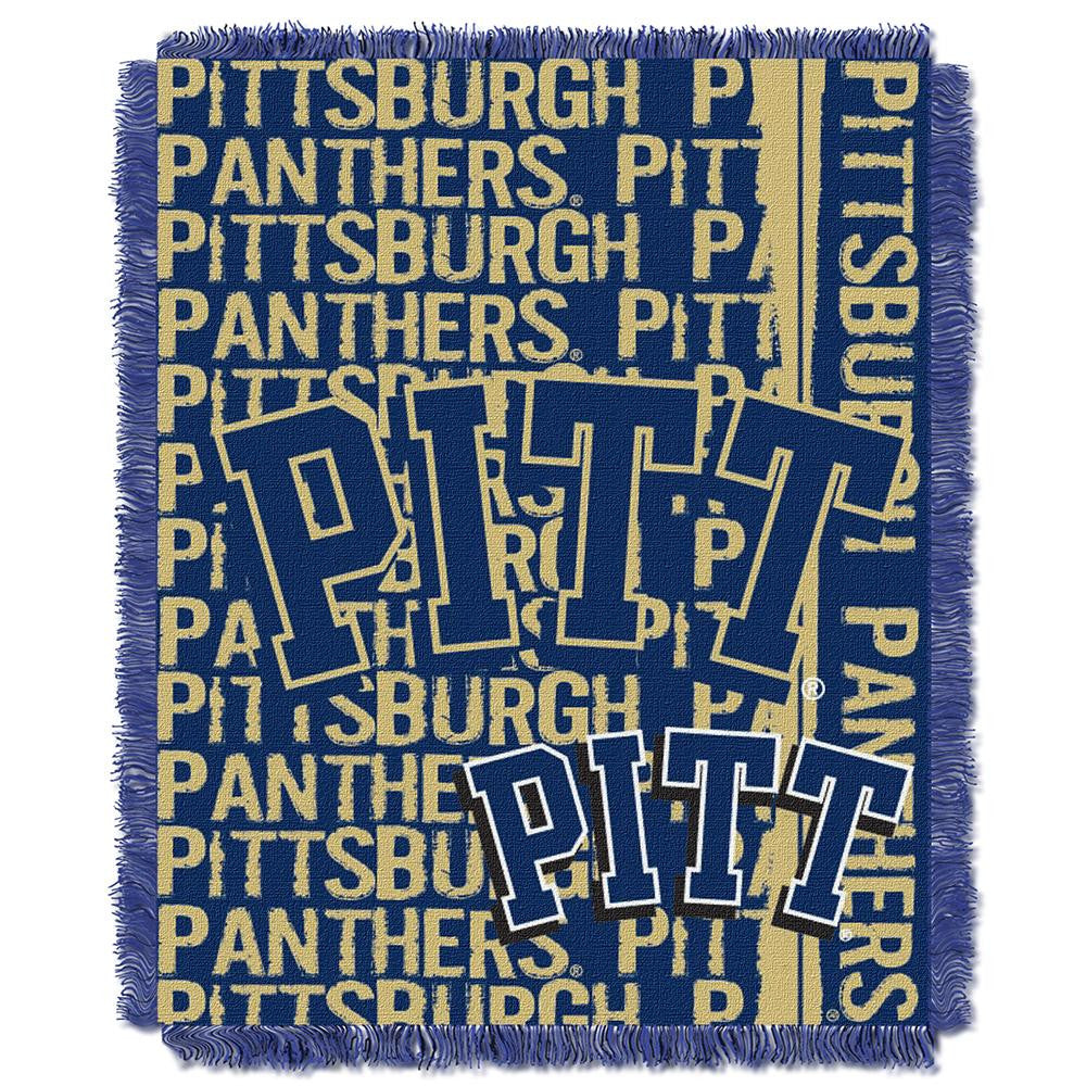 Pittsburgh Panthers NCAA Triple Woven Jacquard Throw (Double Play Series) (48x60)