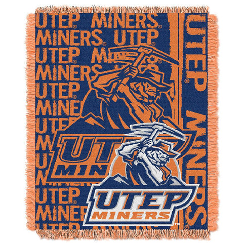 UTEP Miners NCAA Triple Woven Jacquard Throw (Double Play Series) (48x60)