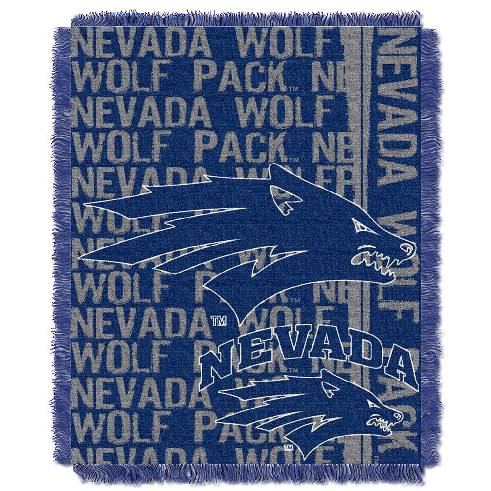 Nevada Wolf Pack NCAA Triple Woven Jacquard Throw (Double Play Series) (48x60)