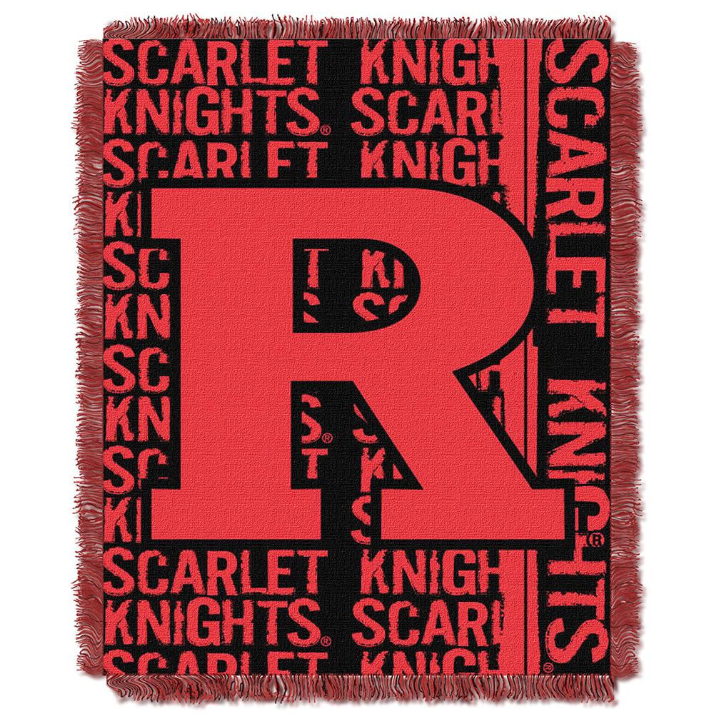 Rutgers Scarlet Knights NCAA Triple Woven Jacquard Throw (Double Play Series) (48x60)