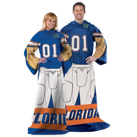 Florida Gators NCAA Adult Uniform Comfy Throw Blanket w- Sleeves