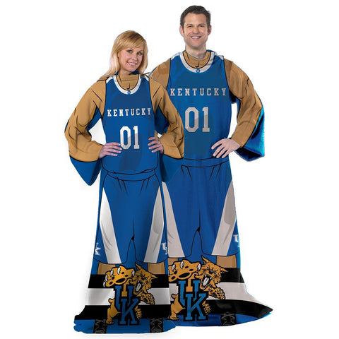Kentucky Wildcats NCAA Adult Uniform Comfy Throw Blanket w- Sleeves