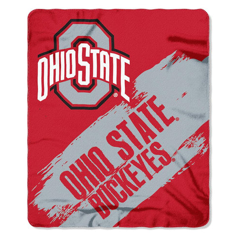 Ohio State Buckeyes NCAA Light Weight Fleace Blanket (Paint Series) (50inx60in)