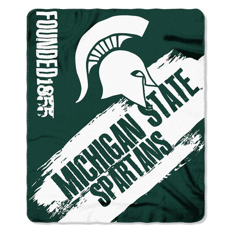 Michigan State Spartans NCAA Light Weight Fleace Blanket (Paint Series) (50inx60in)