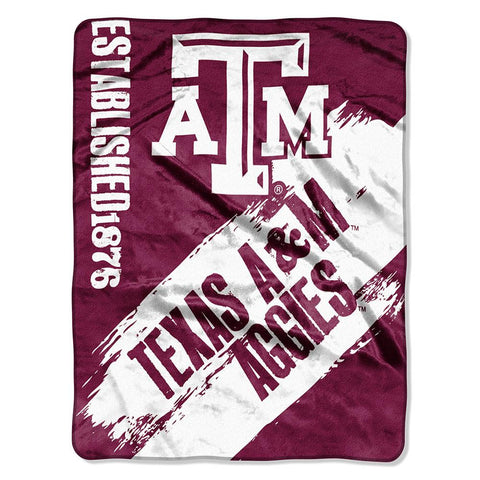 Texas A&M Aggies NCAA Light Weight Fleece Blanket (Painted Series) (50inx60in)