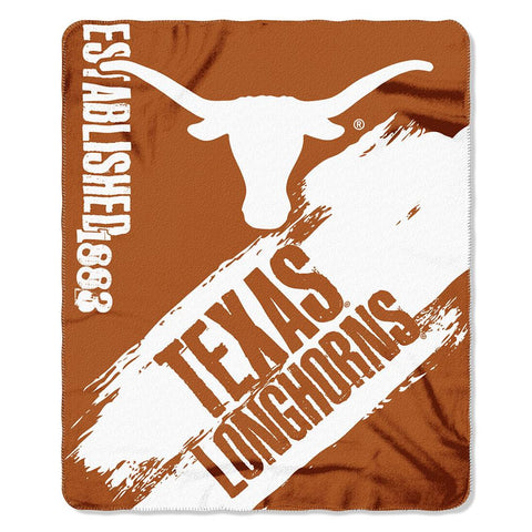 Texas Longhorns NCAA Light Weight Fleece Blanket (Painted Series) (50inx60in)
