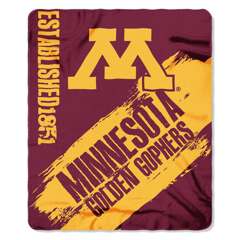 Minnesota Golden Gophers NCAA Light Weight Fleece Blanket (Painted Series) (50inx60in)