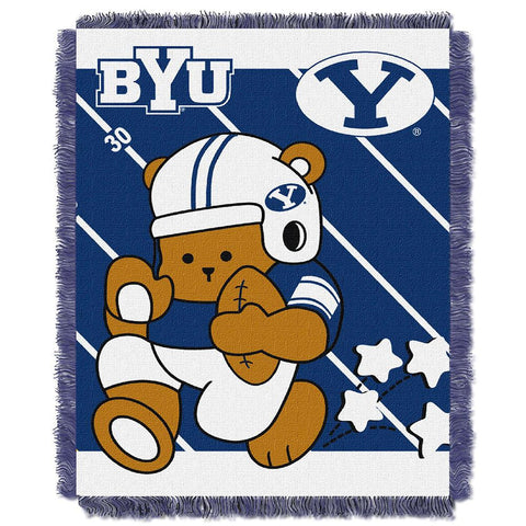 Brigham Young Cougars NCAA Triple Woven Jacquard Throw (Fullback Baby Series) (36x48)