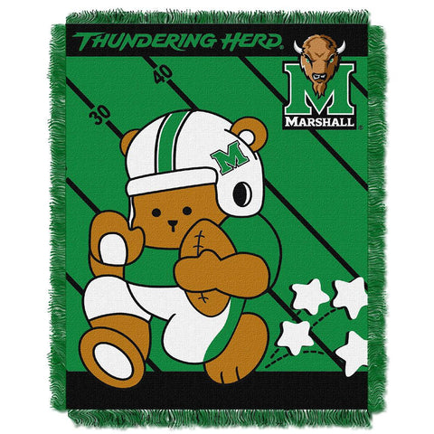 Marshall Thundering Herd NCAA Triple Woven Jacquard Throw (Fullback Baby Series) (36x48)