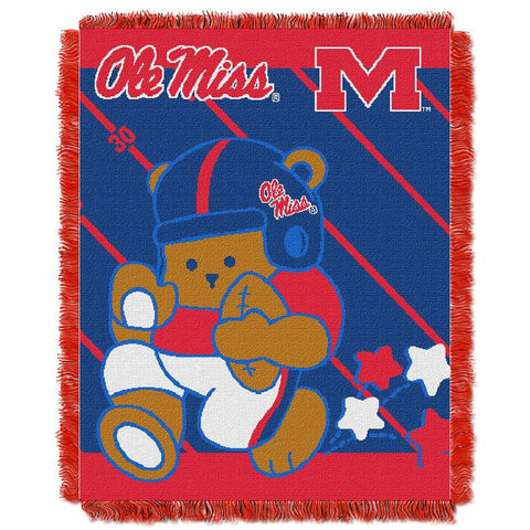 Mississippi Rebels NCAA Triple Woven Jacquard Throw (Fullback Baby Series) (36x48)