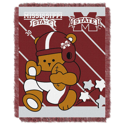 Mississippi State Bulldogs NCAA Triple Woven Jacquard Throw (Fullback Baby Series) (36x48)