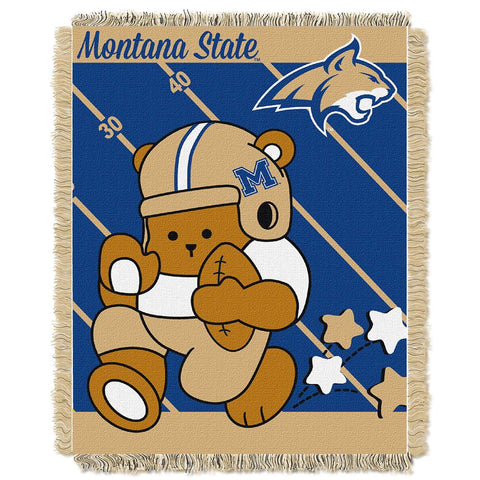 Montana State Bobcats NCAA Triple Woven Jacquard Throw (Fullback Baby Series) (36x48)