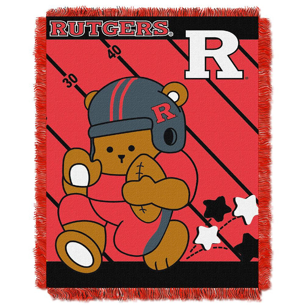 Rutgers Scarlet Knights NCAA Triple Woven Jacquard Throw (Fullback Baby Series) (36x48)