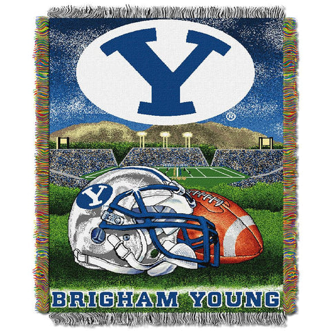 Brigham Young Cougars NCAA Woven Tapestry Throw (Home Field Advantage) (48x60)