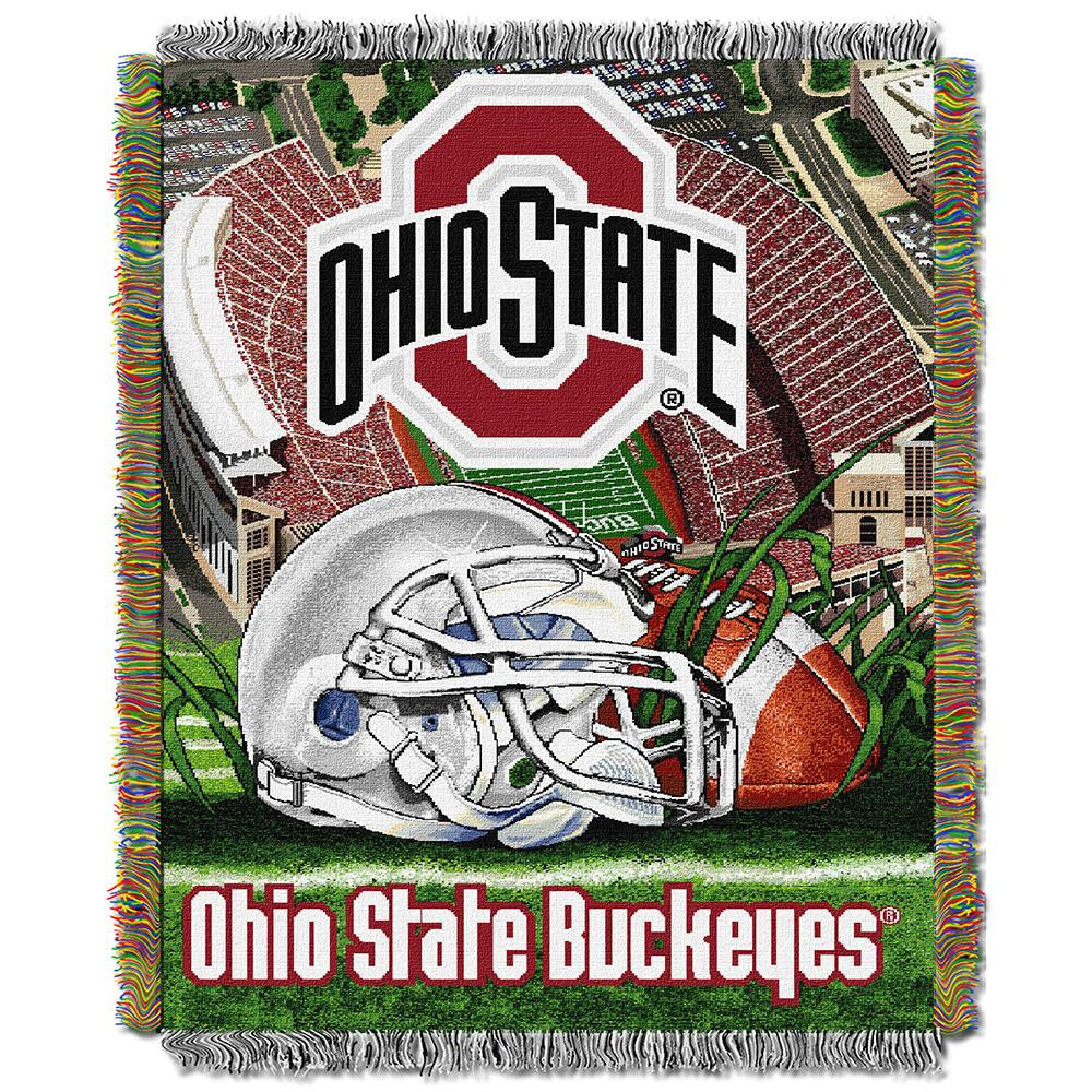 Ohio State Buckeyes NCAA Woven Tapestry Throw (Home Field Advantage) (48x60)