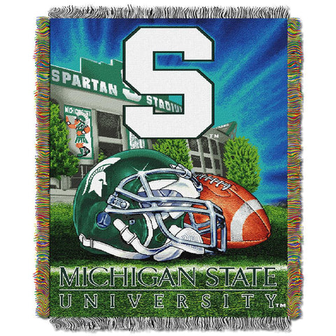 Michigan State Spartans NCAA Woven Tapestry Throw (Home Filed Advantage) (48x60)