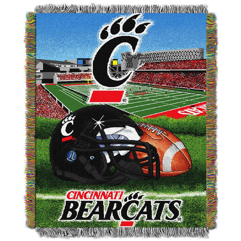 Cincinnati Bearcats NCAA Woven Tapestry Throw (Home Field Advantage) (48x60)