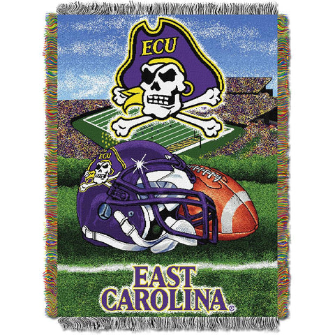 East Carolina Pirates NCAA Woven Tapestry Throw (Home Field Advantage) (48x60)