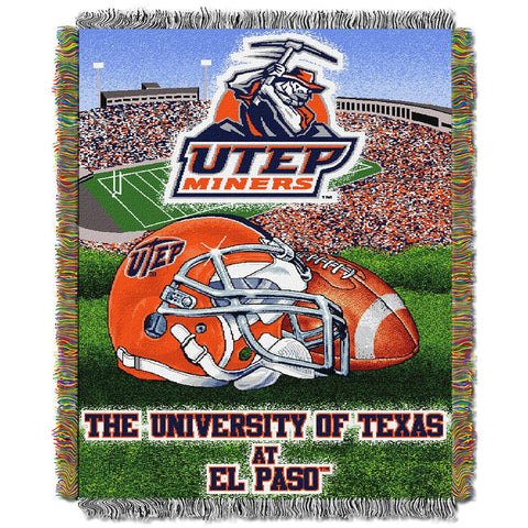 UTEP Miners NCAA Woven Tapestry Throw (Home Field Advantage) (48x60)
