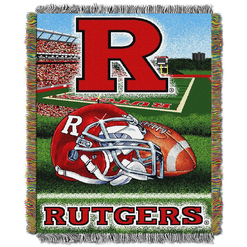 Rutgers Scarlet Knights NCAA Woven Tapestry Throw (Home Field Advantage) (48x60)
