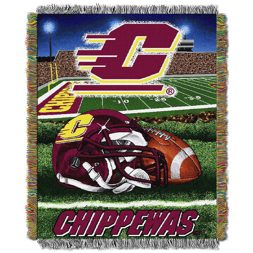 Central Michigan Chippewas NCAA Woven Tapestry Throw (Home Field Advantage) (48x60)
