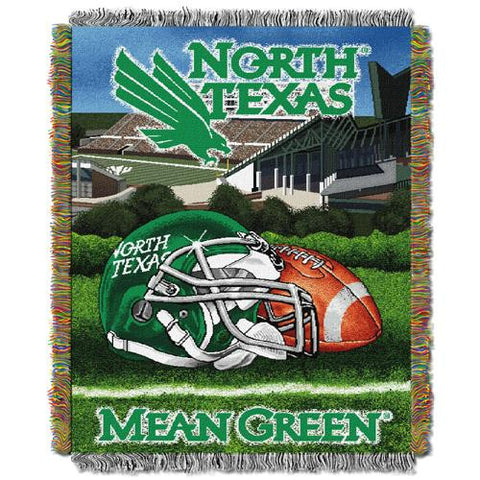 North Texas Mean Green NCAA Woven Tapestry Throw (Home Field Advantage) (48x60)