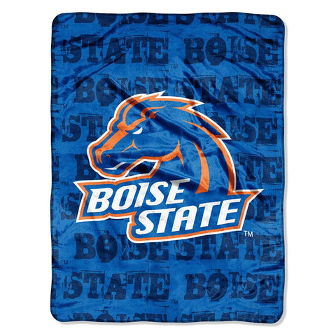 Boise State Broncos NCAA Micro Raschel Blanket (Grunge Series) (46in x 60in)
