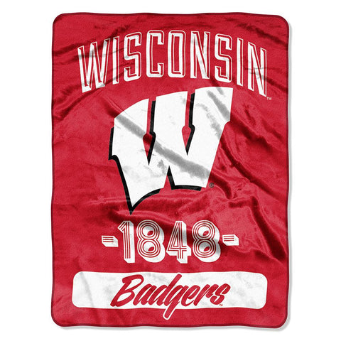 Wisconsin Badgers NCAA Micro Raschel Blanket (Varsity Series) (48x60)