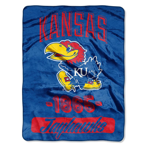 Kansas Jayhawks NCAA Micro Raschel Blanket (Varsity Series) (48x60)